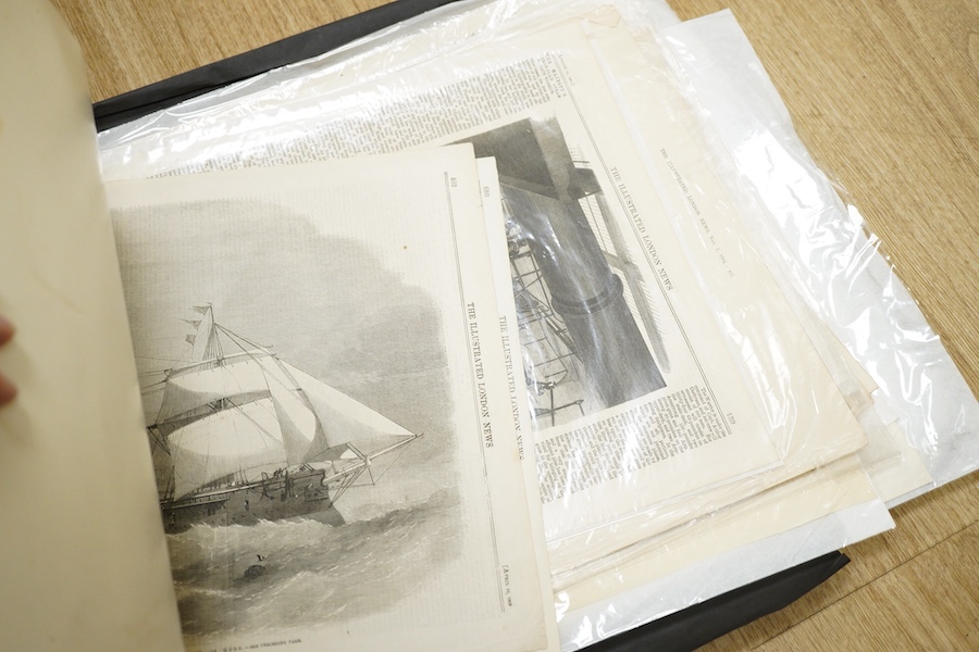 A quantity of 19th century unframed prints commemorating the Battle of Trafalgar and Nelson, many from the Illustrated London News to include ‘Ships of the British Navy’ and ‘HMS Victory on October 21st 1805 at Trafalgar